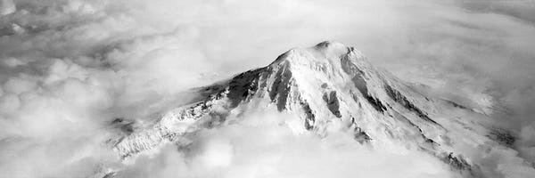 Aerial view of a snowcapped mountain, Mt Rainier, Mt Rainier National Park, Washington State, USA