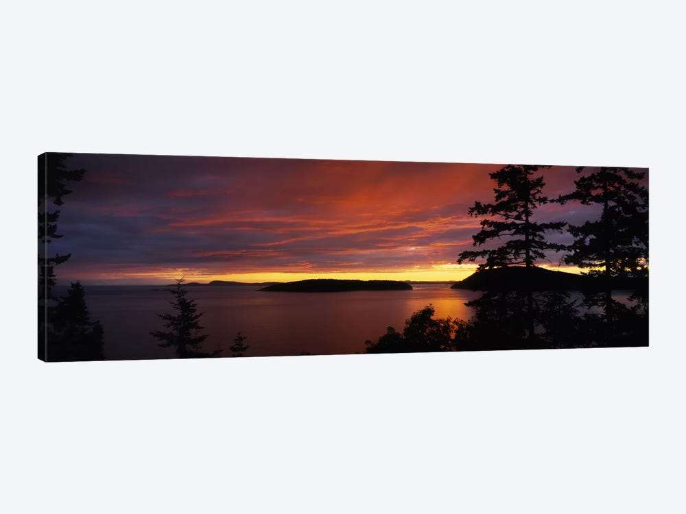 Clouds over the sea at dusk, Rosario Strait, San Juan Islands, Fidalgo Island, Skagit County, Washington State, USA by Panoramic Images 1-piece Canvas Art Print