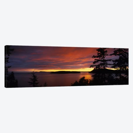 Clouds over the sea at dusk, Rosario Strait, San Juan Islands, Fidalgo Island, Skagit County, Washington State, USA Canvas Print #PIM5802} by Panoramic Images Canvas Artwork