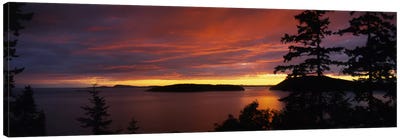 Clouds over the sea at dusk, Rosario Strait, San Juan Islands, Fidalgo Island, Skagit County, Washington State, USA Canvas Art Print - Island Art