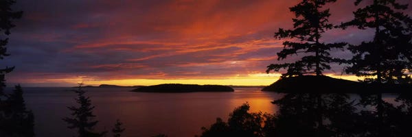 Islands: Clouds over the sea at dusk, Rosario Strait, San Juan Islands, Fidalgo Island, Skagit County, Washington State, USA by Panoramic Images
