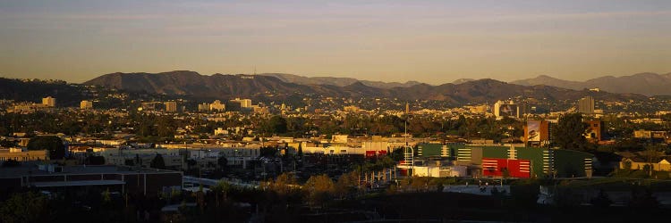 High angle view of a city, San Gabriel Mountains, Hollywood Hills, City of Los Angeles, California, USA