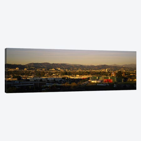 High angle view of a city, San Gabriel Mountains, Hollywood Hills, City of Los Angeles, California, USA Canvas Print #PIM5808} by Panoramic Images Canvas Art