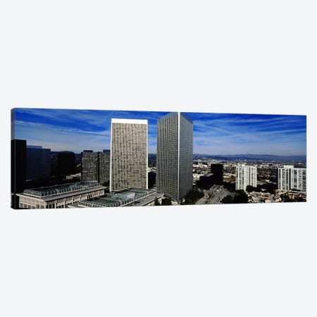 High angle view of a city, San Gabriel Mountains, Hollywood Hills, Century City, City of Los Angeles, California, USA Canvas Print #PIM5809} by Panoramic Images Canvas Art