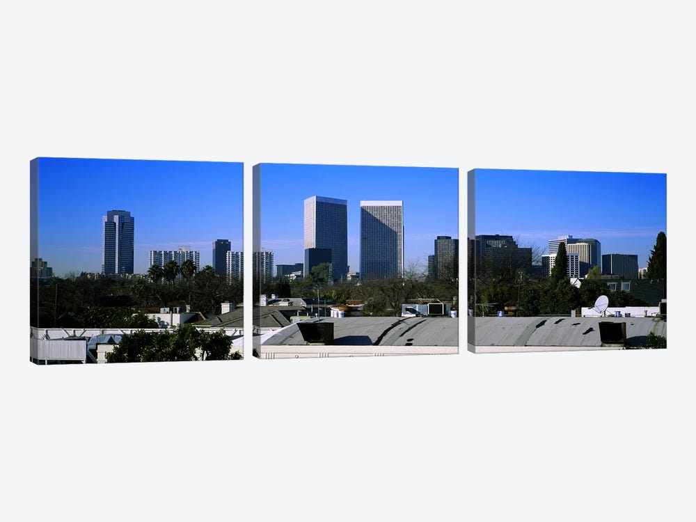Buildings and skyscrapers in a city, Century City, City of Los Angeles, California, USA by Panoramic Images 3-piece Canvas Wall Art