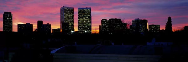 Los Angeles: Silhouette of buildings in a city, Century City, City of Los Angeles, California, USA #2 by Panoramic Images