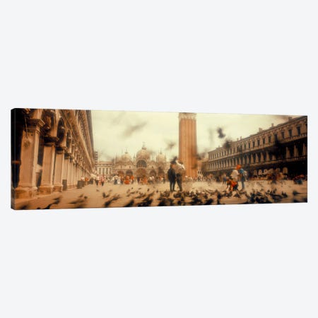 Flock of pigeons flyingSt. Mark's Square, Venice, Italy Canvas Print #PIM5824} by Panoramic Images Canvas Print