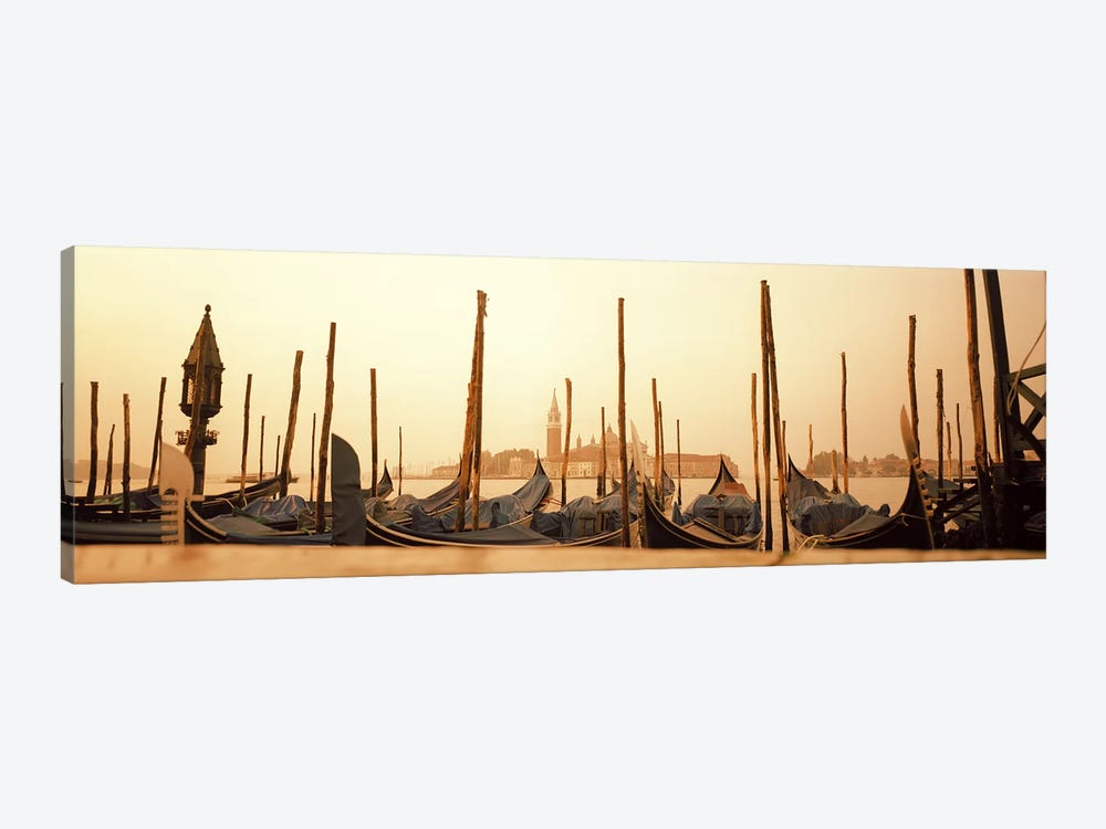 Moored Gondolas, San Marco Giardinetti Terminal, Venice, Italy by Panoramic Images 1-piece Canvas Art Print