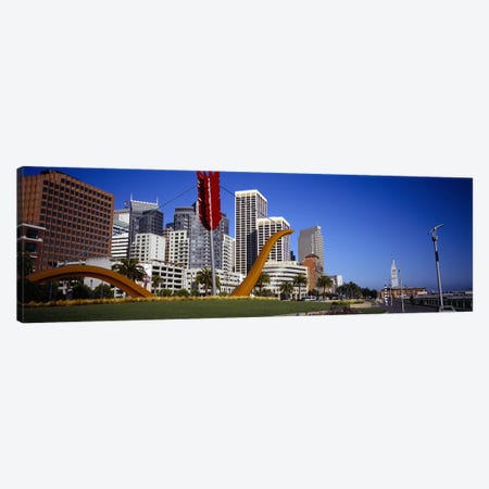 Low angle view of a sculpture in front of buildingsSan Francisco, California, USA Canvas Print #PIM5829} by Panoramic Images Canvas Artwork