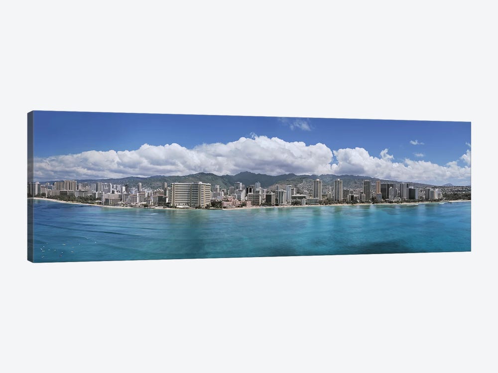 Buildings at the waterfront, Honolulu, Oahu, Hawaii, USA by Panoramic Images 1-piece Canvas Art Print