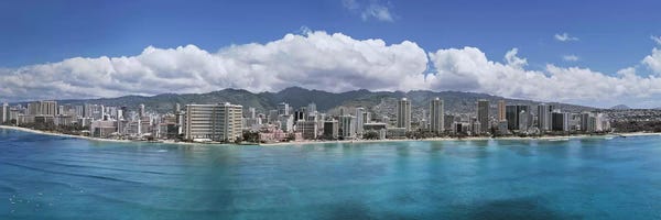 Oahu: Buildings at the waterfront, Honolulu, Oahu, Hawaii, USA by Panoramic Images