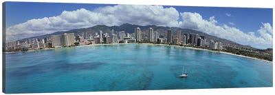 Buildings at the waterfront, Honolulu, Oahu, Hawaii, USA Canvas Art Print - Oahu