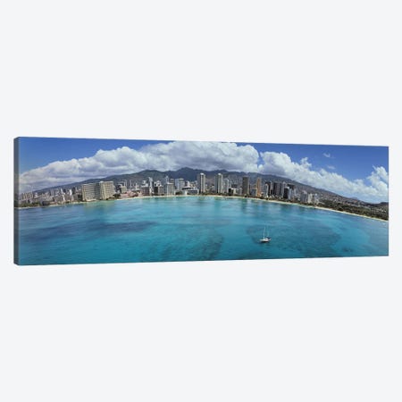 Buildings at the waterfront, Honolulu, Oahu, Hawaii, USA Canvas Print #PIM5832} by Panoramic Images Canvas Art Print