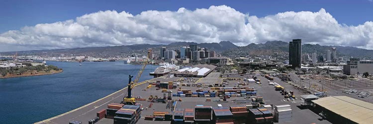 Cargo containers at a harborHonolulu, Oahu, Hawaii, USA by Panoramic Images wall art
