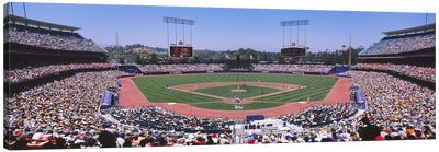 Dodgers vs. Angels, Dodger Stadium, Los Angeles, California, USA Canvas Art Print - Panoramic Photography