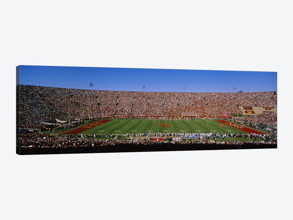 High angle view of a football stadium full of spectators, Los Angeles Memorial Coliseum, City of Los Angeles, California, USA by Panoramic Images 1-piece Art Print