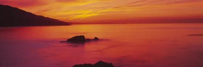 Panoramic view of the sea at dusk, Leo Carillo State Park, Carillo, Los Angeles County, California, USA by Panoramic Images multi panel art