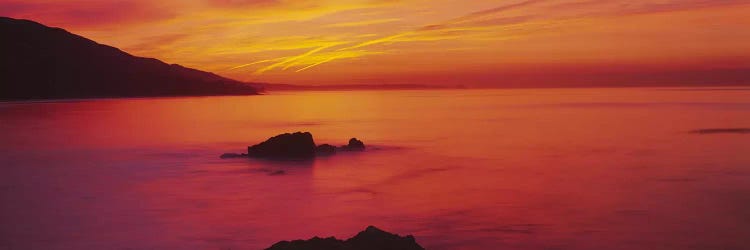 Panoramic view of the sea at dusk, Leo Carillo State Park, Carillo, Los Angeles County, California, USA