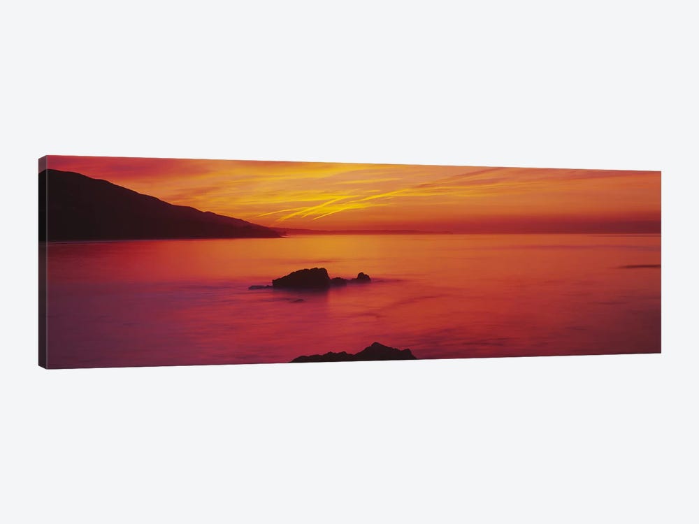 Panoramic view of the sea at dusk, Leo Carillo State Park, Carillo, Los Angeles County, California, USA by Panoramic Images 1-piece Canvas Wall Art