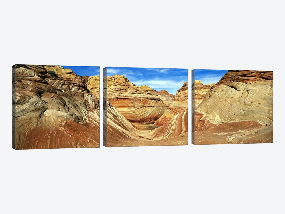 The Wave, Coyote Buttes, Paria Canyon-Vermillion Cliffs Wilderness, Coconino County, Arizona, USA by Panoramic Images 3-piece Canvas Art