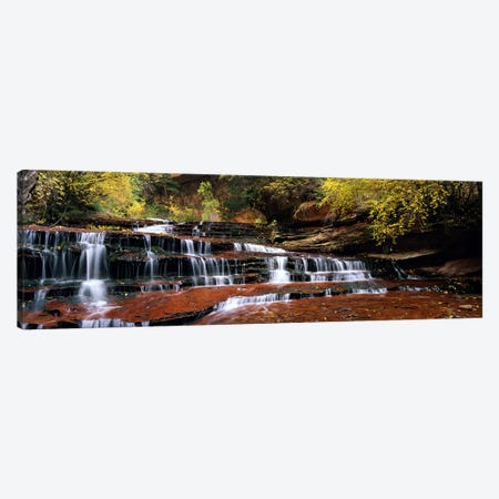 Waterfall in a forest, North Creek, Zion National Park, Utah, USA Canvas Print #PIM5866} by Panoramic Images Canvas Art Print