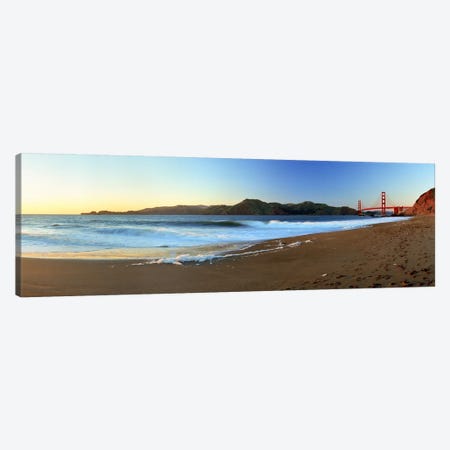 Footprints on the beach, Golden Gate Bridge, San Francisco, California, USA Canvas Print #PIM5868} by Panoramic Images Canvas Art