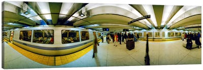 Large group of people at a subway stationBart Station, San Francisco, California, USA Canvas Art Print - Train Art