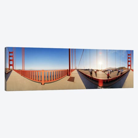Group of people on a suspension bridge, Golden Gate Bridge, San Francisco, California, USA Canvas Print #PIM5870} by Panoramic Images Canvas Art Print