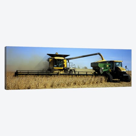 A Combine Harvesting A Soybean Crop, Minnesota, USA Canvas Print #PIM5872} by Panoramic Images Canvas Print