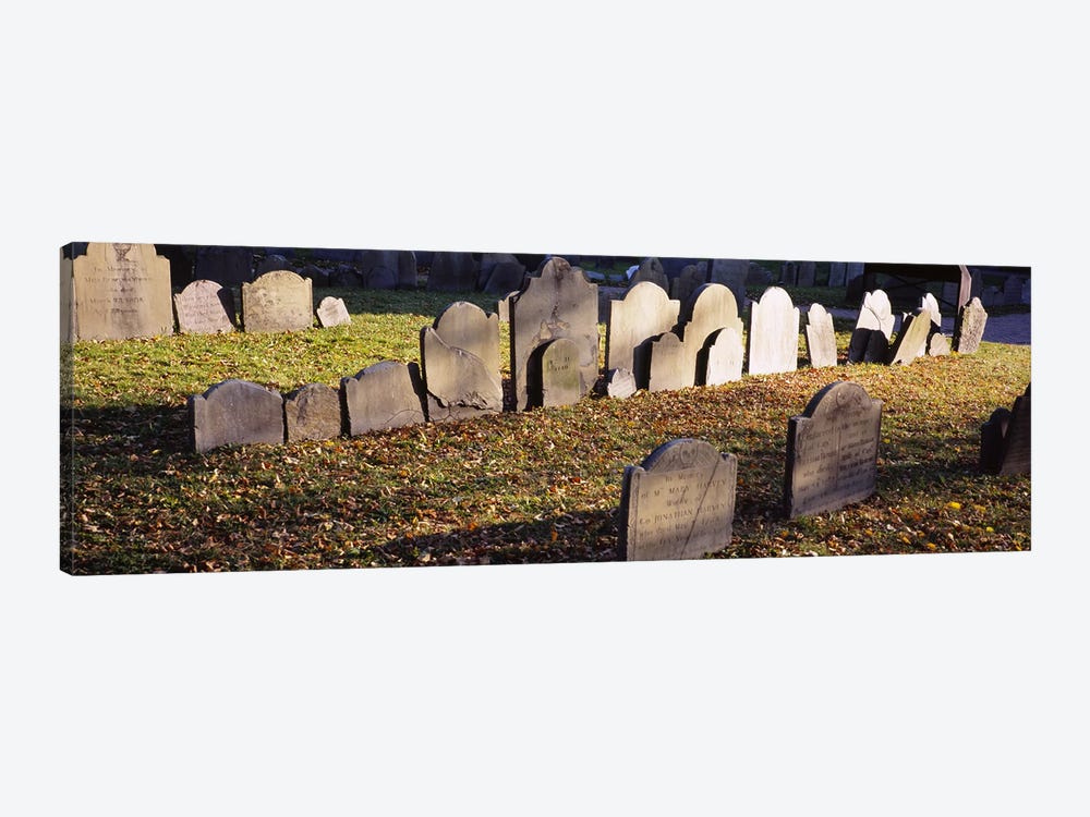 Tombstones in a cemetery, Copp's Hill Burying Ground, Freedom Trail, Boston, Massachusetts, USA by Panoramic Images 1-piece Canvas Wall Art