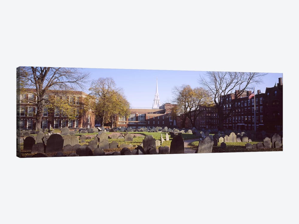 Tombstones in a cemetery, Copp's Hill Burying Ground, Freedom Trail, Boston, Massachusetts, USA #2 by Panoramic Images 1-piece Canvas Art Print