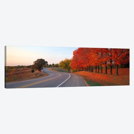 Fall Road IL Canvas Print #PIM587} by Panoramic Images Canvas Art