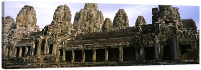 Facade of an old temple, Angkor Wat, Siem Reap, Cambodia Canvas Art Print - Wonders of the World