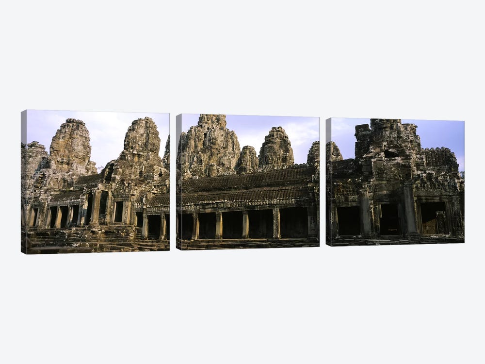 Facade of an old temple, Angkor Wat, Siem Reap, Cambodia by Panoramic Images 3-piece Art Print