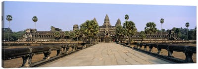 Path leading towards an old temple, Angkor Wat, Siem Reap, Cambodia Canvas Art Print - Wonders of the World