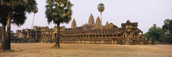 Angkor Wat: Facade of an old temple, Angkor Wat, Siem Reap, Cambodia #2 by Panoramic Images