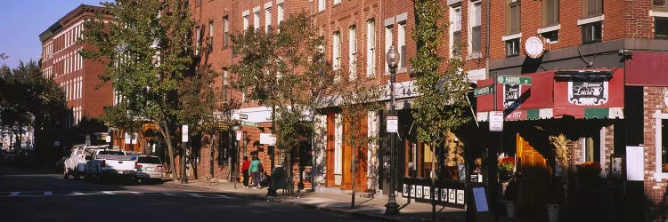 Stores along a street, North End, Boston, Massachusetts, USA