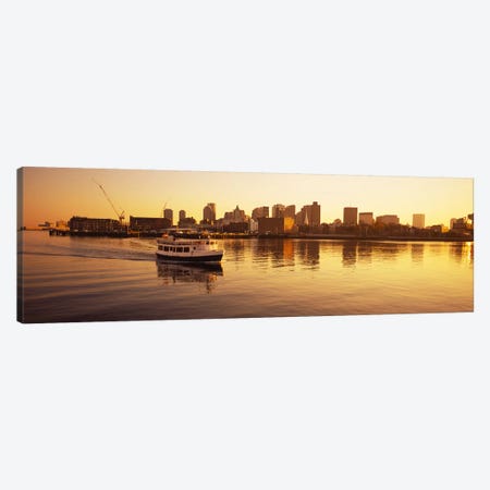 Ferry moving in the seaBoston Harbor, Boston, Massachusetts, USA Canvas Print #PIM5891} by Panoramic Images Canvas Print