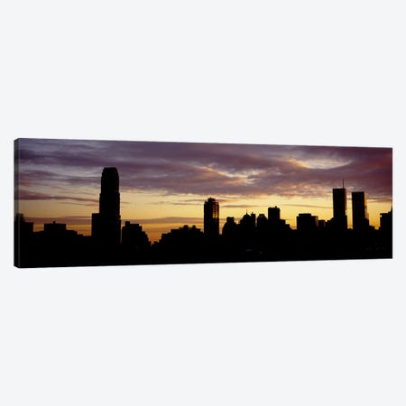 Silhouette of skyscrapers at sunset, Manhattan, New York City, New York State, USA Canvas Print #PIM5897} by Panoramic Images Canvas Art