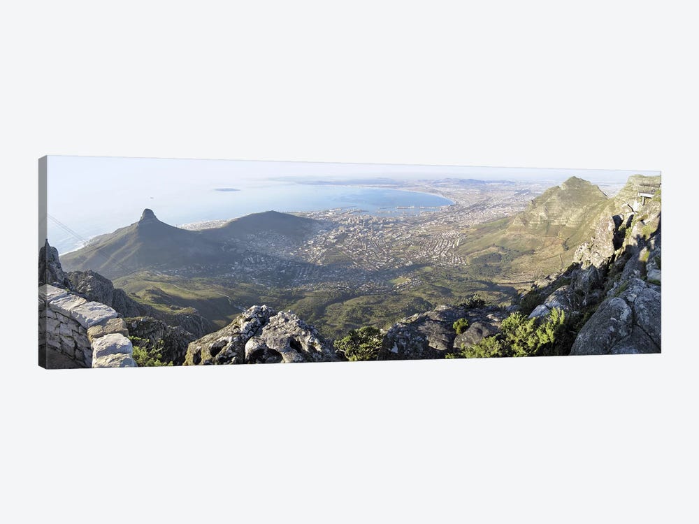 View Of City Centre And Surrounding Neighborhoods From Table Mountain, Cape Town, Western Cape, South Africa by Panoramic Images 1-piece Canvas Wall Art