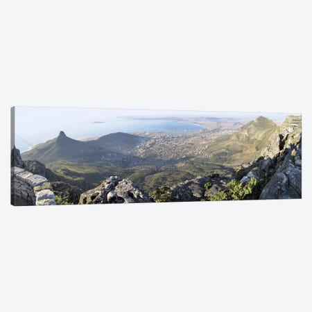 View Of City Centre And Surrounding Neighborhoods From Table Mountain, Cape Town, Western Cape, South Africa Canvas Print #PIM5902} by Panoramic Images Canvas Art Print