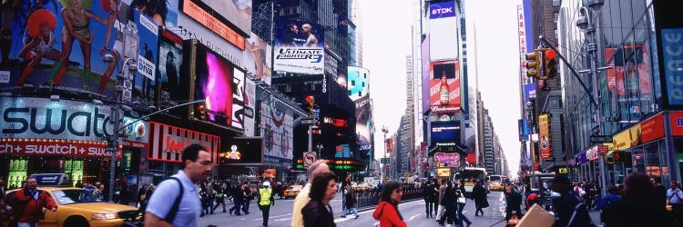 Group of People walking on the road, Times Square, Manhattan, New York City, New York State, USA