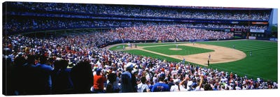 Spectators in a baseball stadium, Shea Stadium, Flushing, Queens, New York City, New York State, USA Canvas Art Print