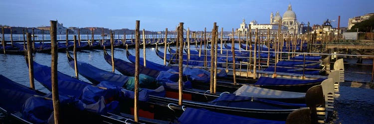 Gondolas moored at a harbor, Santa Maria Della Salute, Venice, Italy