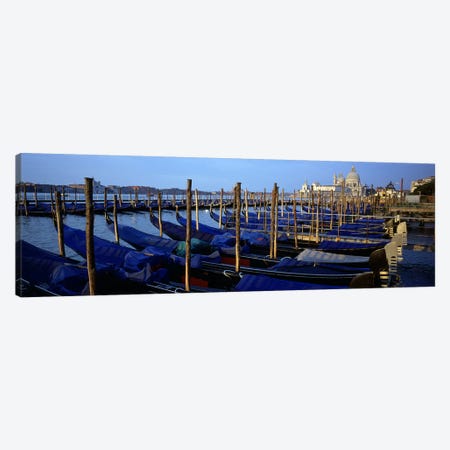 Gondolas moored at a harbor, Santa Maria Della Salute, Venice, Italy Canvas Print #PIM5925} by Panoramic Images Canvas Art