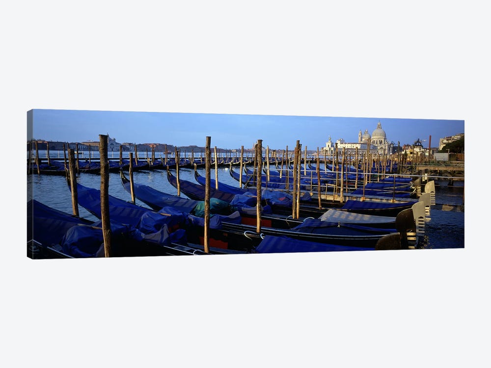 Gondolas moored at a harbor, Santa Maria Della Salute, Venice, Italy by Panoramic Images 1-piece Canvas Art Print
