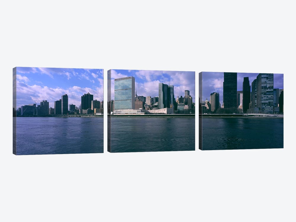 Skyscrapers at the waterfront, East River, Manhattan, New York City, New York State, USA by Panoramic Images 3-piece Canvas Art