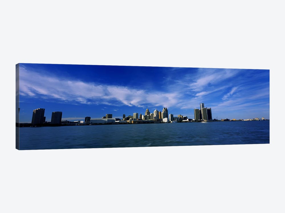 Buildings at the waterfront, Detroit, Michigan, USA #4 by Panoramic Images 1-piece Canvas Artwork
