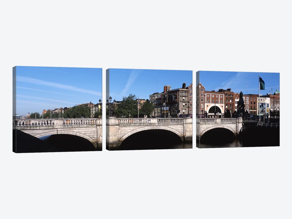 Cityscape With O'Connell Bridge In The Foreground, Dublin, Leinster Province, Republic of Ireland by Panoramic Images 3-piece Art Print