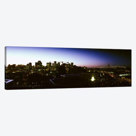 Buildings lit up at dusk, San Francisco, California, USA Canvas Print #PIM5954} by Panoramic Images Canvas Art Print
